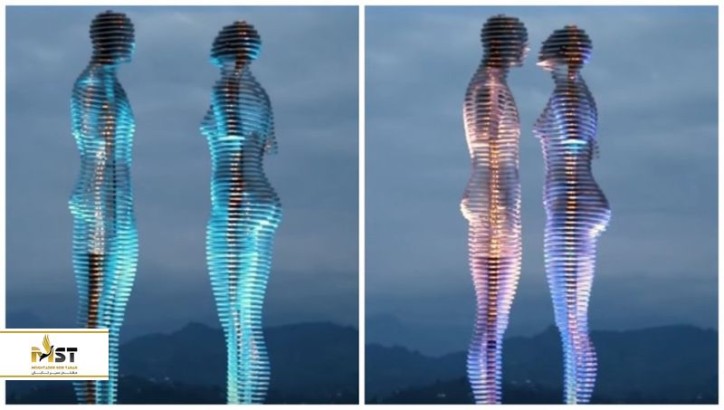 مجسمه عاشقانه علی و نینو در باتومی گرجستان