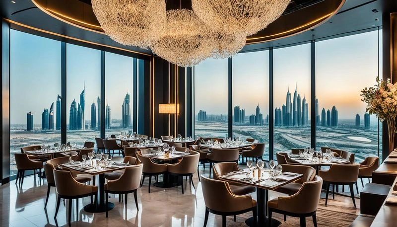 می&zwnj;توانید از طعم غذاهای لذیذ سراسر جهان لذت ببرید یا طعم&zwnj;های محلی را بچشید و درعین&zwnj;حال، از تماشای مناظر پانورامای برخی از رستوران&zwnj;ها بهره&zwnj;مند شوید. در اینجا با صبحانه، ناهار، شام یا میان&zwnj;وعده، قهوه و چای از بازدیدکنندگان پذیرایی می&zwnj;شود و می&zwnj;توانید انواع غذاهای متنوع اماراتی، هندی، چینی، ایتالیایی، ژاپنی، اروپایی، آمریکایی، یونانی و غیره را در اینجا تجربه کنید.