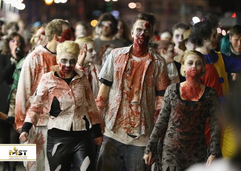 معماری مرگ در لیوان در جشن هالوین