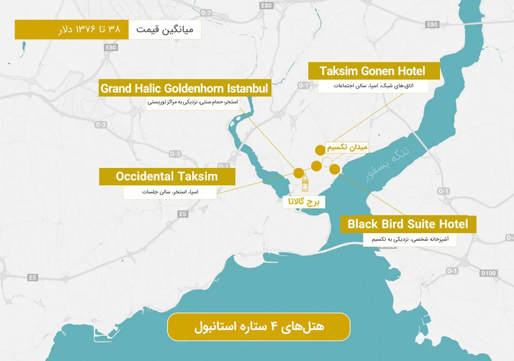 بهترین هتل&zwnj;های ۴ ستاره استانبول