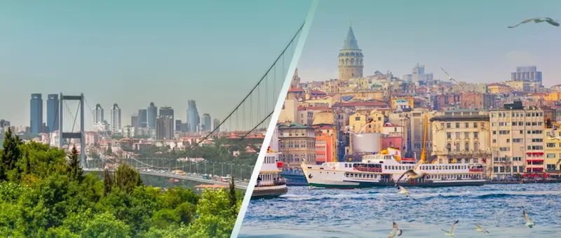 مقایسه قسمت آسیایی و اروپایی استانبول
