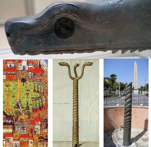 این ستون باستانی یک طلسم بود که از معبد دلفی آپولو به میدان هیپودروم آورده شد تا از شهر در مقابل حملۀ حشرات محافظت کند. ستون سرپنت مجسمه&zwnj;ای از ۳ مار است که دور هم پیچیده&zwnj;اند؛ البته سر این مارها از ستون جدا شده است. یکی از این سرها را در موزۀ باستان&zwnj;شناسی استانبول&nbsp; می&zwnj;توانید ببینید.