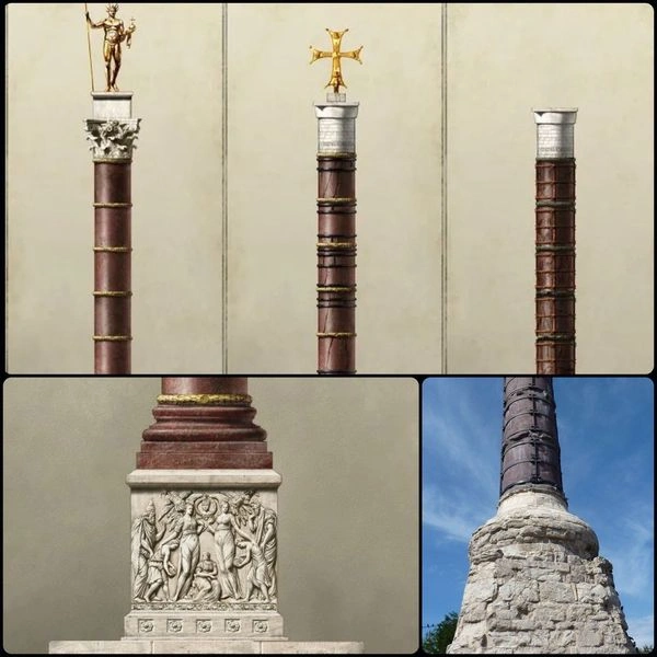 قدمت این ستون سنگی به سال ۳۳۰ برمی&zwnj;گردد؛ یعنی زمانی که قسطنطنیه تاسیس شد. به همین مناسبت امپراتور روم، کنستانتین، دستور داد یک ستون یادبود در مرکز شهر بسازند. این ستون را از سنگ بنفش مصری ساختند و بر پایه&zwnj;ای از مرمر سفید قرار دادند. بالای آن نیز مجسمه&zwnj;ای از کنستانتین قرار داشت که بعد&zwnj;ها در اثر طوفان سقوط کرد. پس از آن، به جای مجسمه یک صلیب روی ستون قرار دادند؛ اما با به&zwnj; قدرت رسیدن عثمانی&zwnj;ها، صلیب&zwnj; هم از روی ستون برداشته شد.