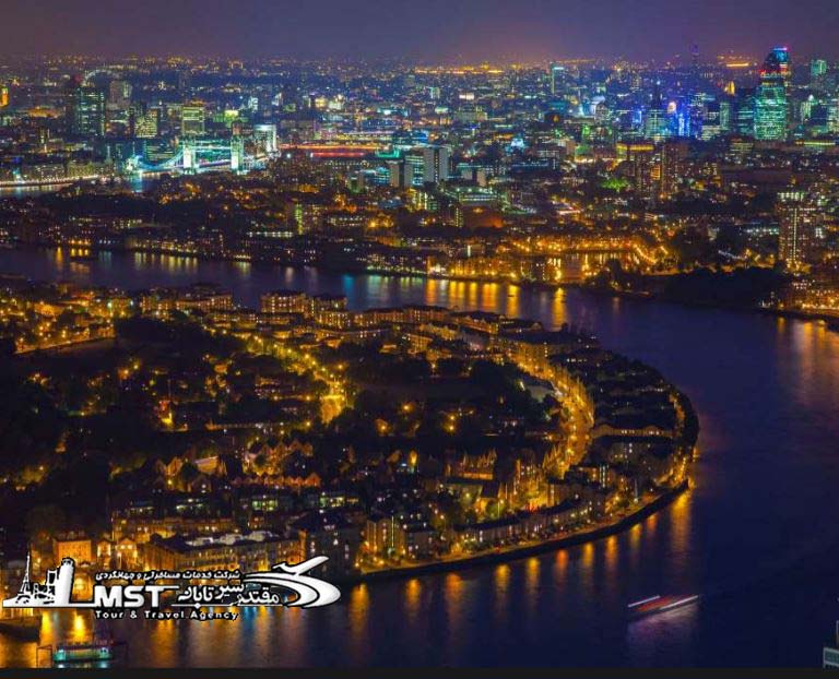 مکان های معروف,عکس هوایی جالب | رودخانه تیمز لندن، بریتانیا